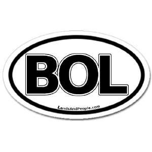  Bolivia BOL Car Bumper Sticker Decal Oval Black and White 