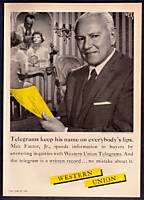1959 Mr. Max Factor Jr. Photo Western Union Telegram Ad  