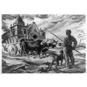 Carmel Mission,carts,wagons,Alta,Carmel,California,year 1800,M 