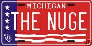Ted Nugent The Nuge 1976 Michigan metal License plate  