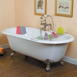   CTDRN WH PB Cast Iron Double Roll Top Soaking Tub: Home Improvement