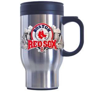  Boston Red Sox 16 Ounce Stainless Steel Travel Mug: Sports 