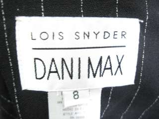LOIS SNYDER DANI MAX Black Pinstripe Pants Suit Sz 8  