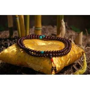  Rosewood Mala 108 Beads with Turquoise Spacers for 