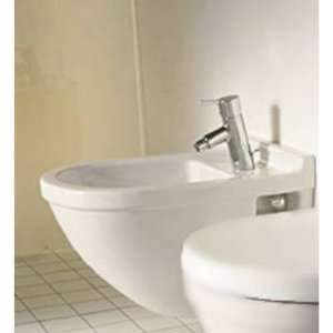 Duravit D19018 Starck 3 Wall Mount Single Hole Bidet with Carrier and