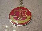 IDF Israel Army Zahal Symbol Gold Tone Metal & Red Enamel KeyChain Key 