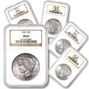  1922 1925 Peace Silver Dollars   MS 65 NGC Toys & Games