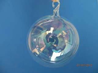   MED CLEAR GLASS KUGEL BALL GERMAN BLOWN GLASS CHRISTMAS TREE ORNAMENT