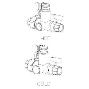 BrassCraft TWV30R Tankless Water Heater Hot/Cold Service Valve, Chrome 