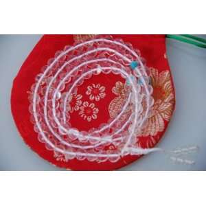  Crystal Quartz Mala 108 Beads Free Silk Mala Bag Handmade 