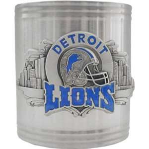   Detroit Lions Stainless Steel & Pewter Can Cooler: Sports & Outdoors