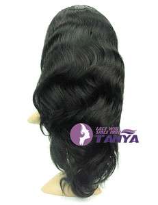   Front Wig 16 #1 Body wave wig 100% Indian Remy Human Hair wigs  