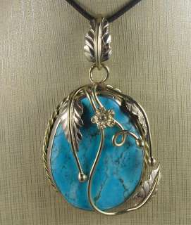 huge bold look turquoise howlite pendant/usa seller.ship fast  