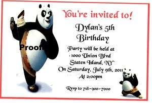 20 Personalized Kung Fu Panda Birthday Invitations  