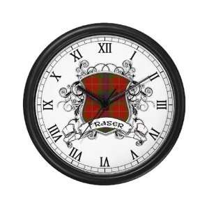  Fraser Tartan Shield Family Wall Clock by 