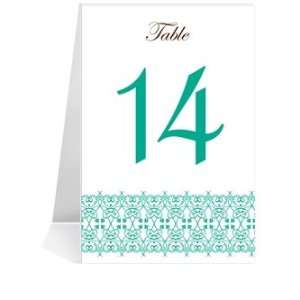   Wedding Table Number Cards   Lace Meadow #1 Thru #34