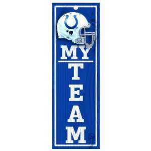 NFL Indianapolis Colts 4 by 13 Wood My Team Sign: Sports 