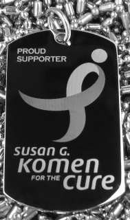    Susan G. Komen for the Cure   End Breast Cancer Dog Tag Necklace