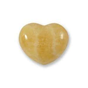  Yellow Calcite Puffy Gemstone Heart, 1 3/4 across 