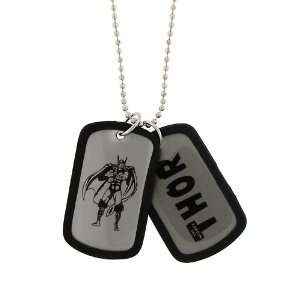  Thor Black Double Dog Tag Necklace 