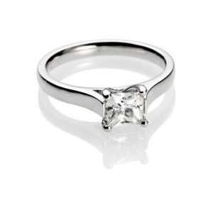 Princess Cut Diamond Solitaire Engagement Ring   18ct White Gold, 0.23 