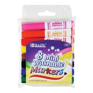   24 8 Color Broad Line Mini Washable Markers  Pack of 24: Toys & Games