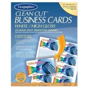    Geographics Clean Cut Business Cards (46107): Office Products