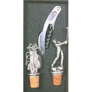  Golf Wine Stoppers & Opener