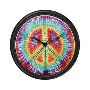  Tie Dyed Peace Sign Wall Art Clock: Home & Kitchen