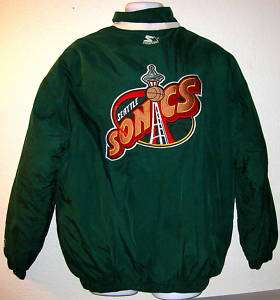 SEATTLE SUPERSONICS 1990s STARTER PARKA  VG  LARGE  