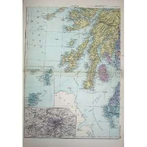   1881 Map South West Scotland Plan Glasgow Orkney Bute: Home & Kitchen