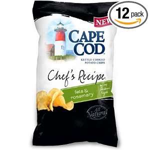 Cape Cod Feta and Rosemary Flavored Potato Chips, 7 Oz Bags (Pack of 