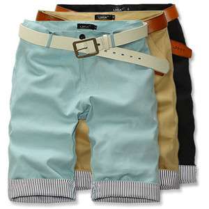 Mens Summer Striped Cuffed Shorts Casual Cotton Shorts 29 30 31 32 33 