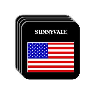 US Flag   Sunnyvale, California (CA) Set of 4 Mini Mousepad Coasters