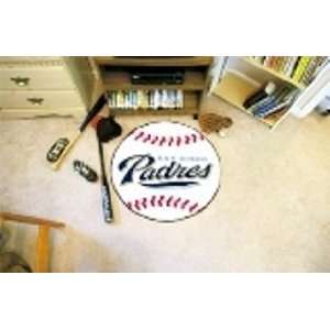 MLB San Diego Padres Baseball Shaped Door Mat Rug:  Sports 