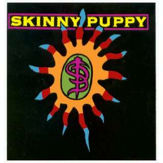  Skinny Puppy   Logo with Symbol & Sun on Black   Sticker 