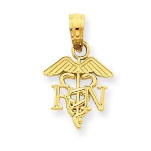  14K RN Caduceus Pendant: Jewelry