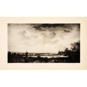  1937 Photogravure Landscape Paris Chateau Vincennes Montreuil 