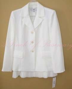 Le Suit Essentials Stylista Lined 2 Piece Suit Jacket & Skirt White 