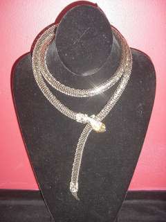 Vintage Gold Whiting Davis Style Runway Snake Belt or Necklace w 