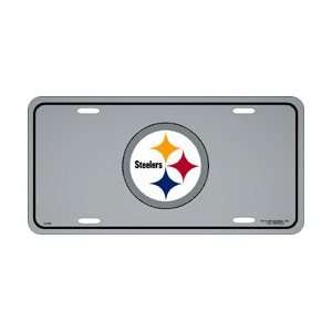   Pittsburgh Steelers Reflective Steel License Plate: Sports & Outdoors