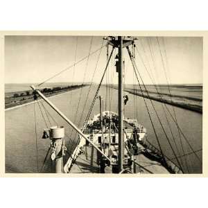  1937 Ship Suez Canal Egypt Photogravure Norddeutscher 