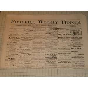 : 1878 Foot Hill Weekly Tidings Newspaper   Grass Valley, California 