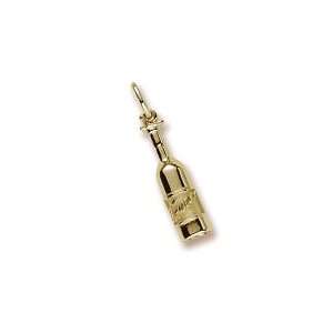   Rembrandt Charms Wine Bottle   French Charm, 10K Yellow Gold: Jewelry