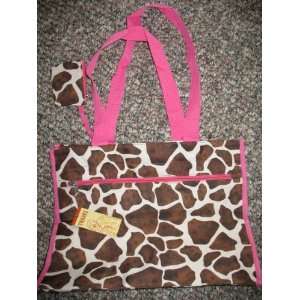   Print Tote with Pink Trim & Matching Change Purse