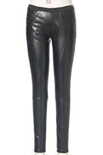 Black Faux Stretch Leather Skinny Pant US Si S^XL w1579  