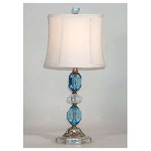  Vintage Styled Blue & Clear Accent Table Lamp