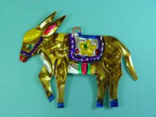 Mexican Tin Ornament Donkey Burro  