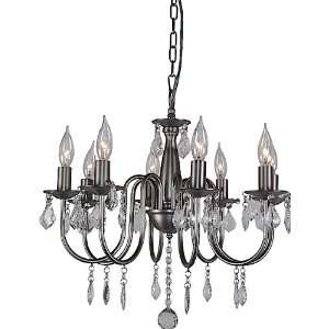   Chandelier, Polished Nickel with Silk String Shades: Home Improvement