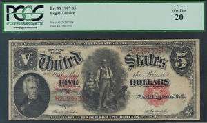 Bank Note 1907 LTN $5 F#88 PCGS Ch VF20  